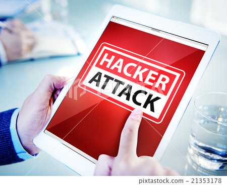 Hands Holding Digital Tablet Hacker Attack Hands Holding Digital Tablet Hacker Attack 21353178