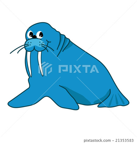 illustration of walrus blue illustration of walrus blue 21353583