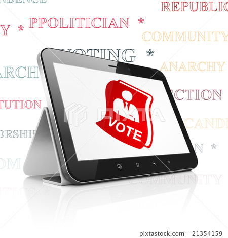 Political concept: Tablet Computer with Ballot on Political concept: Tablet Computer with Ballot on 21354159