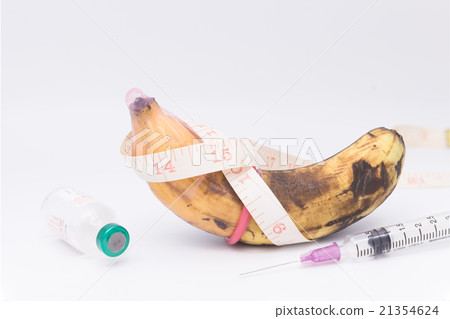 rotten bananas in condom with measuring tape rotten bananas in condom with measuring tape 21354624