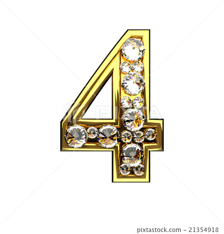 4 isolated golden letters with diamonds on white 4 isolated golden letters with diamonds on white 21354918