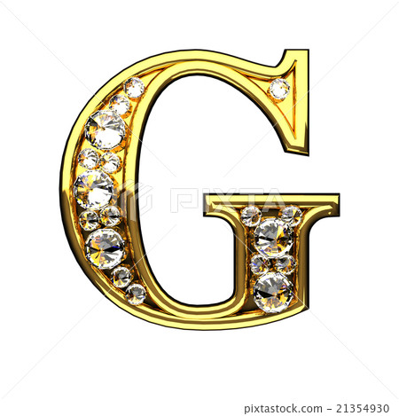 g isolated golden letters with diamonds on white g isolated golden letters with diamonds on white 21354930