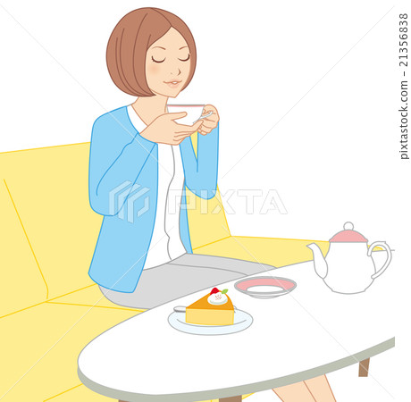 A woman drinking tea A woman drinking tea 21356838