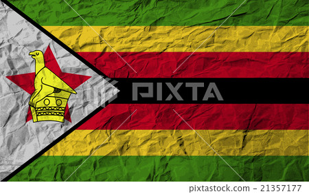 Flag of Zimbabwe with old texture. Vector 21357177