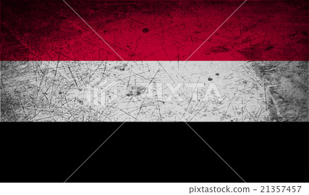 Flag of Yemen with old texture. Vector 21357457