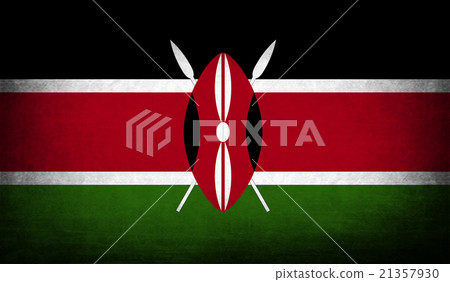 Flag of Kenya with old texture. Vector 21357930
