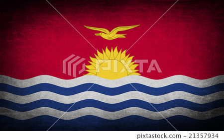 Flag of Kiribati with old texture. Vector 21357934
