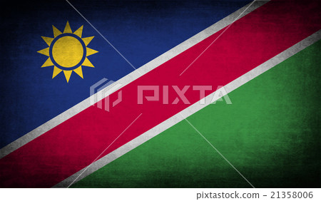 Flag of Namibia with old texture. Vector 21358006