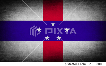 Flag of Netherlands Antilles with old texture. Vec 21358009