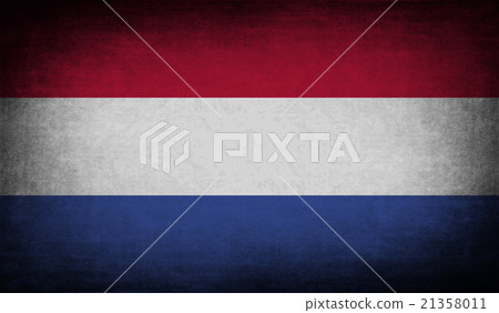 Flag of Netherlands with old texture. Vector 21358011