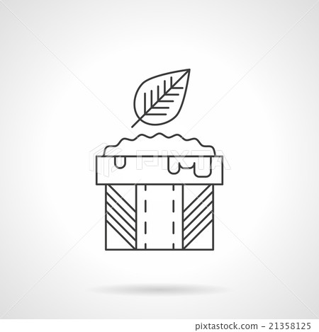 Mexican sauce flat thin line vector icon 21358125