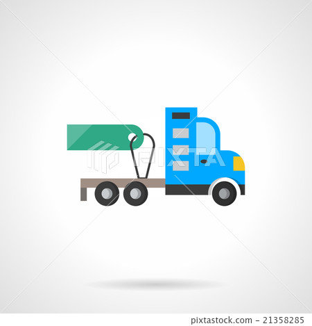 Truck tractor for sale flat color vector icon 21358285