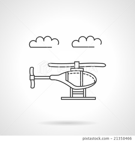 Helicopter in sky flat line vector icon Helicopter in sky flat line vector icon 21358466