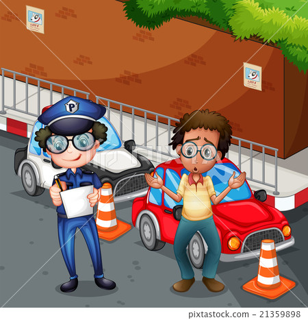 Policeman at the accident scene Policeman at the accident scene 21359898