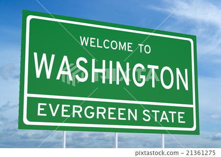 Welcome to Washington state road sign Welcome to Washington state road sign 21361275