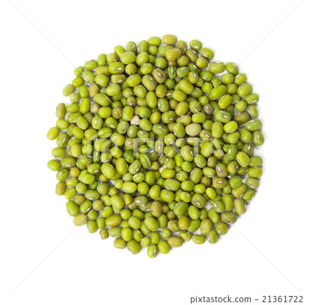 Raw mung beans, Vigna radiata, isolated on white Raw mung beans, Vigna radiata, isolated on white 21361722