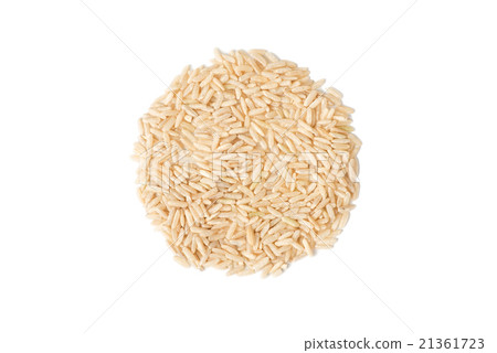 Raw brown rice isolated on white background 21361723