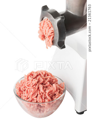 Mincer machine with fresh chopped pork 21361763