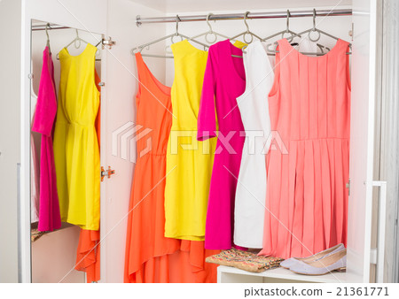 row of bright colorful dress 21361771