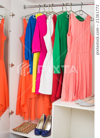 row of bright colorful dress 21361772