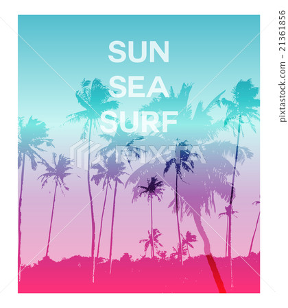 Creative trendy poster with palms. 21361856