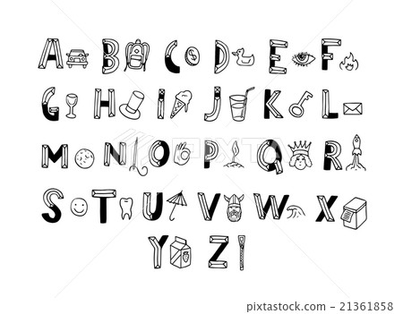 Cute alphabet with different object  21361858