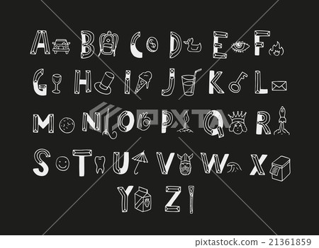 Cute alphabet with different object  21361859