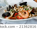 Mediterranean cuisine: Italian pasta with seafood 21362816