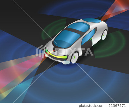 安全車/自動駕駛圖像例證 21367271