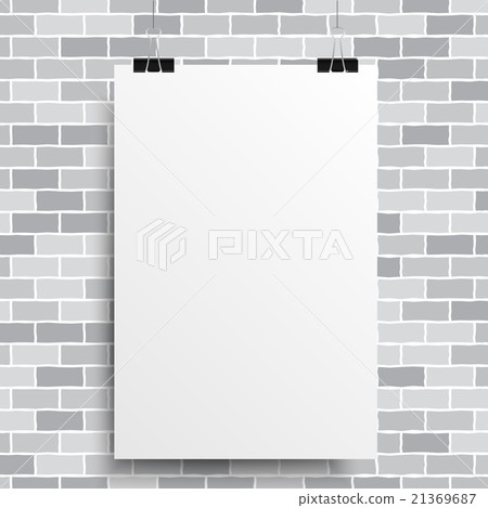 A white poster on a grey wall 21369687