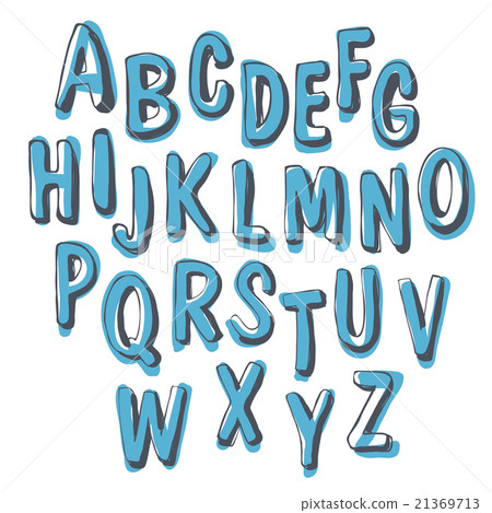 Blue Doodles Shadowed Alphabet Blue Doodles Shadowed Alphabet 21369713