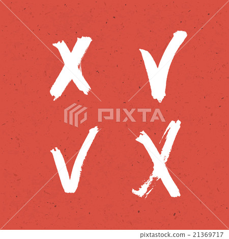 Check Marks Set On Red Paper Texture 21369717