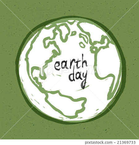 Earth day poster. On recycled paper texture Earth day poster. On recycled paper texture 21369733