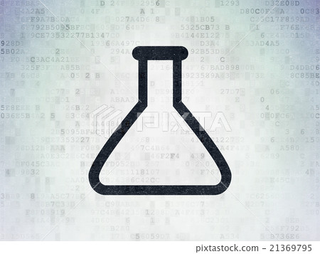 Science concept: Flask on Digital Paper background Science concept: Flask on Digital Paper background 21369795