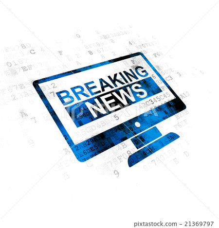 Breaking News On Screen on Digital background 21369797