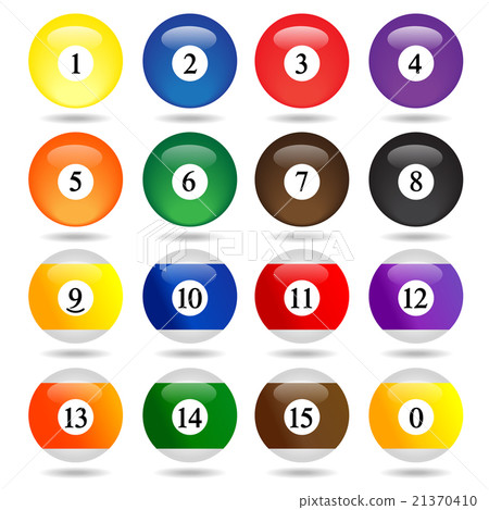 Colored Pool Balls. 21370410