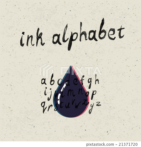 Ink hand-drawn alphabet and paper texture set. Ink hand-drawn alphabet and paper texture set. 21371720