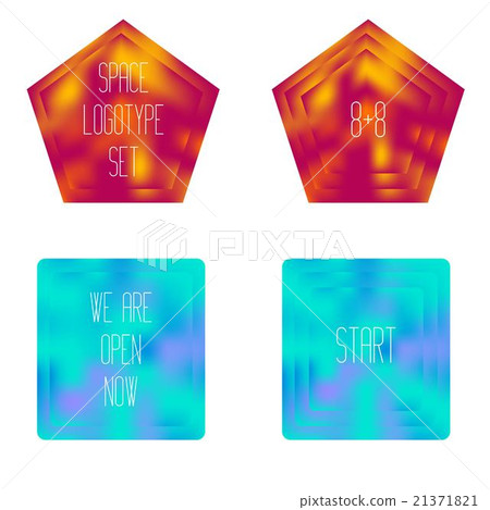 Set of colored glass geometric shapes  21371821