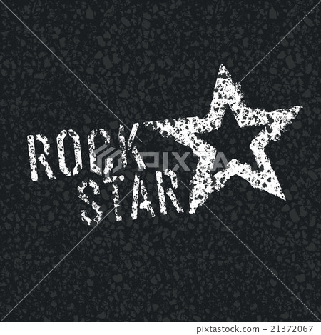 Rock Star Symbol on Asphalt Texture Rock Star Symbol on Asphalt Texture 21372067