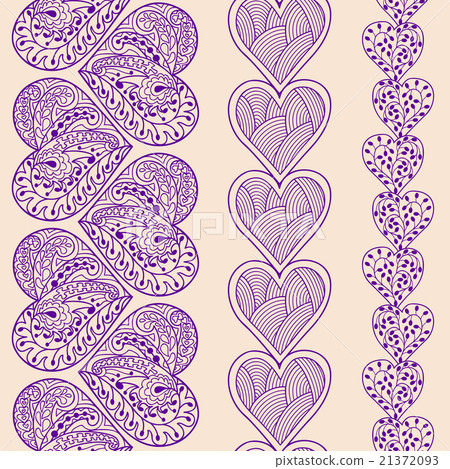 Seamless heart borders set 21372093