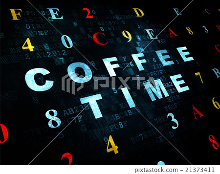 Time concept: Coffee Time on Digital background 21373411
