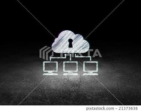 Cloud Network in grunge dark room Cloud Network in grunge dark room 21373638