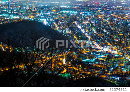 丸山和札幌夜景。新三大夜景。三月 丸山和札幌夜景。新三大夜景。三月 21374211