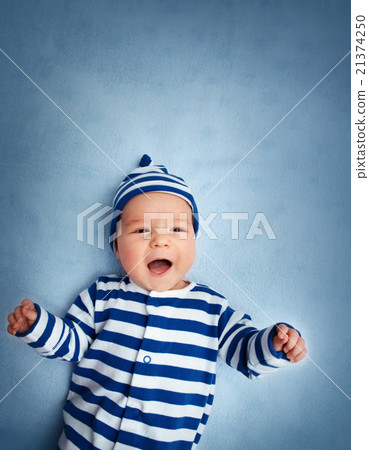 Cute little baby in bed 21374250