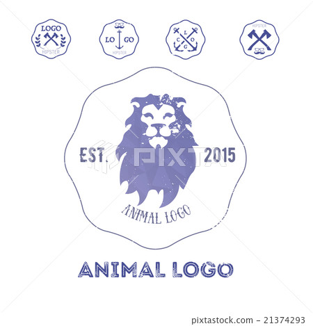 Polygonal hipster logo with heads of deer Polygonal hipster logo with heads of deer 21374293