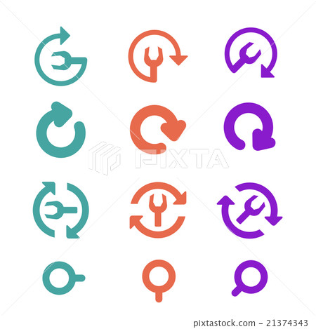 Icons Pack and restart, refresh. Flat style. 21374343