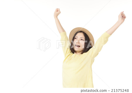 Young lady of straw hat Young lady of straw hat 21375248