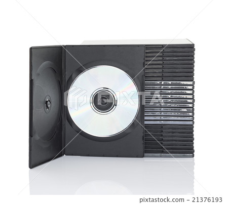 Dvd boxes with disc on white background Dvd boxes with disc on white background 21376193