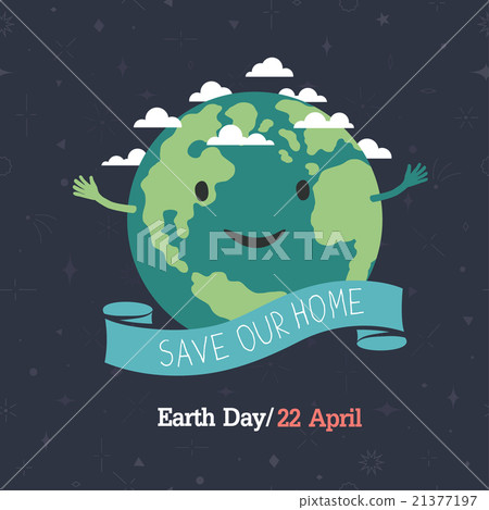 Earth day, 22 April. "Save our home" Cartoon Earth Earth day, 22 April. "Save our home" Cartoon Earth 21377197