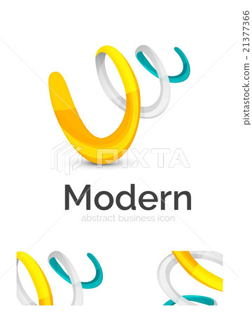 Abstract 3d swirl ribbon logo template with Abstract 3d swirl ribbon logo template with 21377366